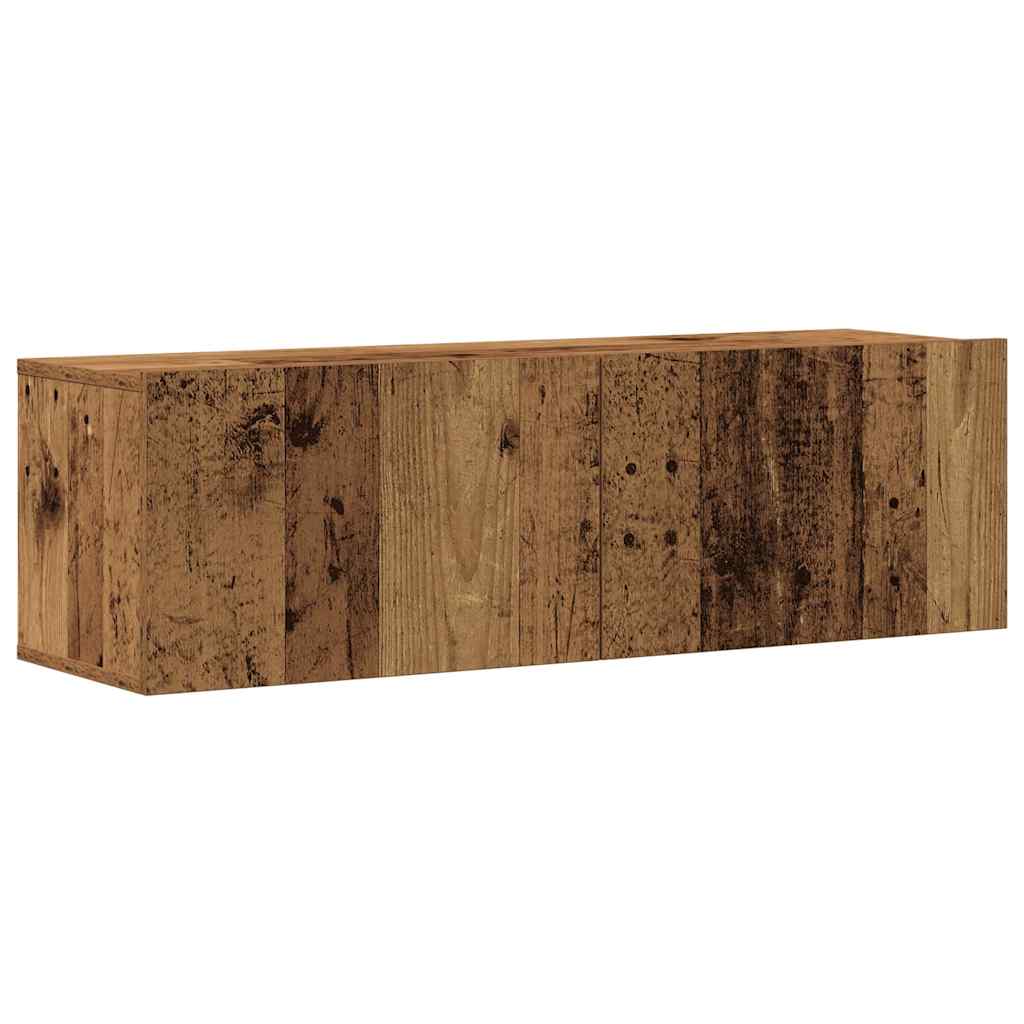 7 Piece TV Cabinet Set Wall-mounted Old Wood Engineered Wood